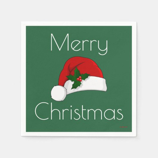 Christmas Napkins Weihnachtsmannmütze HAMbyWG Serviette (Vorderseite)