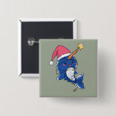 Christmas Narwhale Button (Vorne & Hinten)