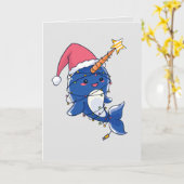 Christmas Narwhale Karte (Gelbe Blume)
