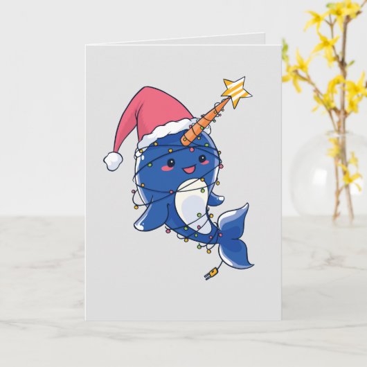 Christmas Narwhale Karte (Gelbe Blume)