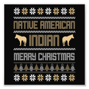 Christmas Native American Indian Merry Xmas Holida Fotodruck
