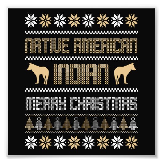 Christmas Native American Indian Merry Xmas Holida Fotodruck (Vorne)