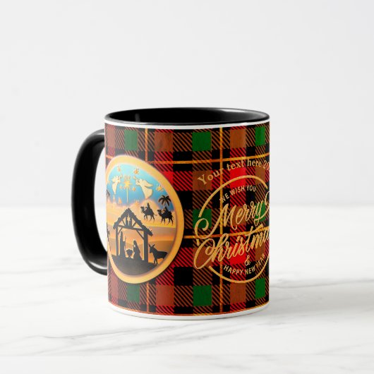 Christmas Nativity Baby Jesus in Manger Scene Tasse (Vorderseite Links)