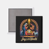 Christmas Nativity Christian Birth Of Jesus Joy To Magnet (Vorderseite/Rückseite)