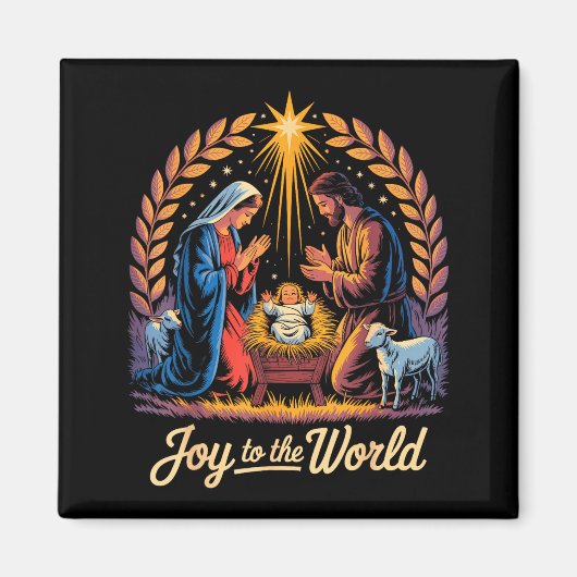 Christmas Nativity Christian Birth Of Jesus Joy To Magnet (Vorne)