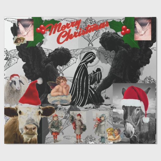 CHRISTMAS NATIVITY DESIGNER Wrapping Paper Geschenkpapier (Flach)
