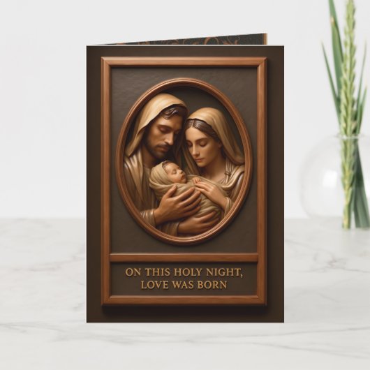 Christmas Nativity Folded Greeting Card Karte (Vorderseite)