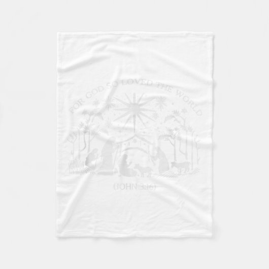 Christmas Nativity Scene For God So Loved The Worl Fleecedecke (Vorderseite)
