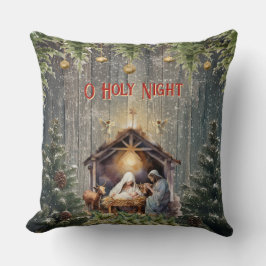 Christmas Nativity Scene Throw Pillow Kissen
