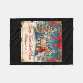 Christmas Nativity Scene Xmas Every Knee Shall Bow Fleecedecke (Vorderseite (Horizontal))