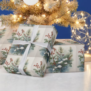 Christmas Nature Bouquet mit Holly Berry Geschenkpapier