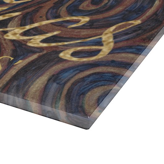 Christmas Navy and Gold Swirls Schneidebrett (Ecke)