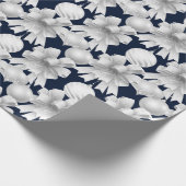 Christmas Navy Bow Velvet Pattern Geschenkpapier (Ecke)