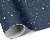 Christmas Navy Bow Velvet Pattern Geschenkpapier (Rolleneckpunkt)