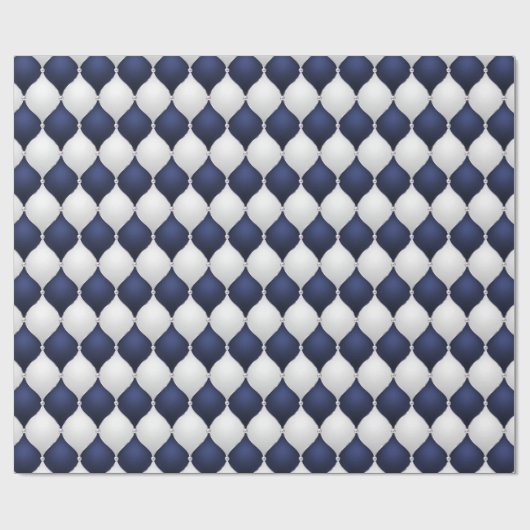 Christmas Navy Bow Velvet Pattern Geschenkpapier (Flach)