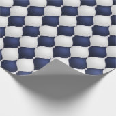 Christmas Navy Bow Velvet Pattern Geschenkpapier (Ecke)