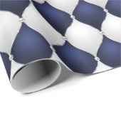 Christmas Navy Bow Velvet Pattern Geschenkpapier (Rolleneckpunkt)