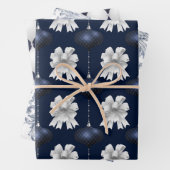 Christmas Navy Bow Velvet Pattern Geschenkpapier Set (Beispiel)