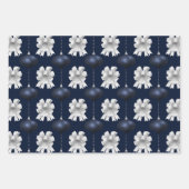 Christmas Navy Bow Velvet Pattern Geschenkpapier Set (Vorderseite)