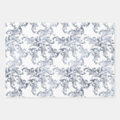 Christmas Navy Bow Velvet Pattern Geschenkpapier Set (Vorderseite 3)