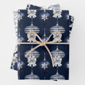 Christmas Navy Bow Velvet Pattern Geschenkpapier Set (Beispiel)
