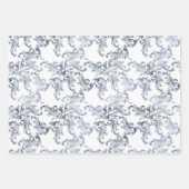 Christmas Navy Bow Velvet Pattern Geschenkpapier Set (Vorderseite 3)