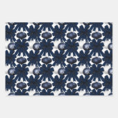 Christmas Navy Bow Velvet Pattern Geschenkpapier Set (Vorderseite 2)