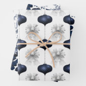 Christmas Navy Bow Velvet Pattern Geschenkpapier Set (Beispiel)