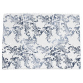 Christmas Navy Bow Velvet Pattern Große Geschenktüte (Vorderseite)