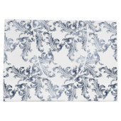 Christmas Navy Bow Velvet Pattern Große Geschenktüte (Rückseite)