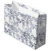 Christmas Navy Bow Velvet Pattern Große Geschenktüte (Vorderseite Schrägansicht)