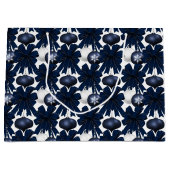 Christmas Navy Bow Velvet Pattern Große Geschenktüte (Vorderseite)