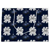 Christmas Navy Bow Velvet Pattern Große Geschenktüte (Vorderseite)