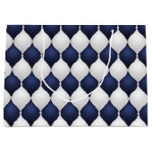 Christmas Navy Bow Velvet Pattern Große Geschenktüte (Vorderseite)
