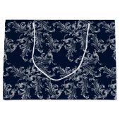 Christmas Navy Bow Velvet Pattern Große Geschenktüte (Vorderseite)