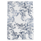 Christmas Navy Bow Velvet Pattern Mittlere Geschenktüte (Rückseite)