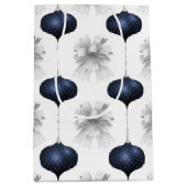 Christmas Navy Bow Velvet Pattern Mittlere Geschenktüte (Vorderseite)