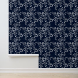 Christmas Navy Bow Velvet Pattern Tapete