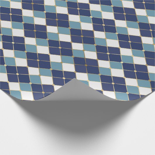 Christmas Navy Kariert Classic Holiday Simple Geschenkpapier (Ecke)