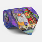 Christmas Neck Tie mit Happy Party Couple Gnome Krawatte (Gerollt)