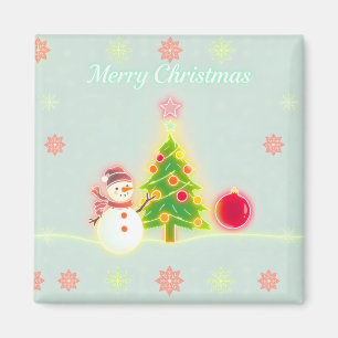 Christmas Neon Trendy Holiday Collection Magnet