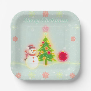 Christmas Neon Trendy Holiday Collection Pappteller