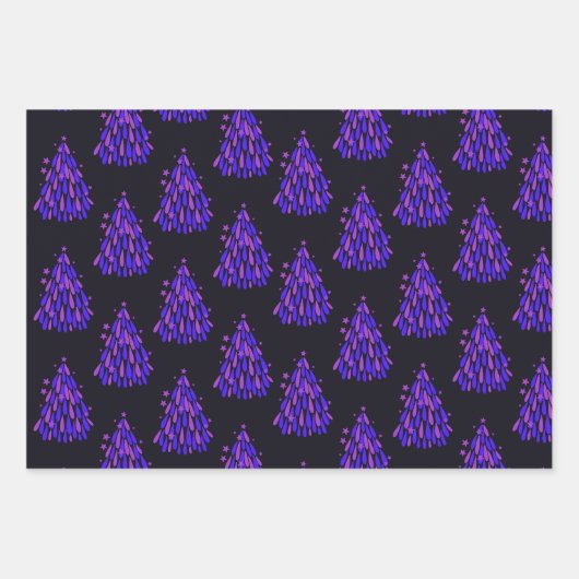 Christmas Neon Violet Geschenkpapier Set (Vorderseite 3)