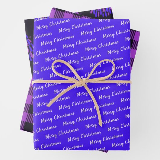 Christmas Neon Violet Geschenkpapier Set (Beispiel)