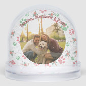 Christmas New Dog Parents Customize Photo Schneekugeln (Vorderseite)