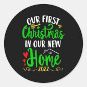 Christmas New Home Xmas Homeowner Our First Apartm Runder Aufkleber (Vorderseite)
