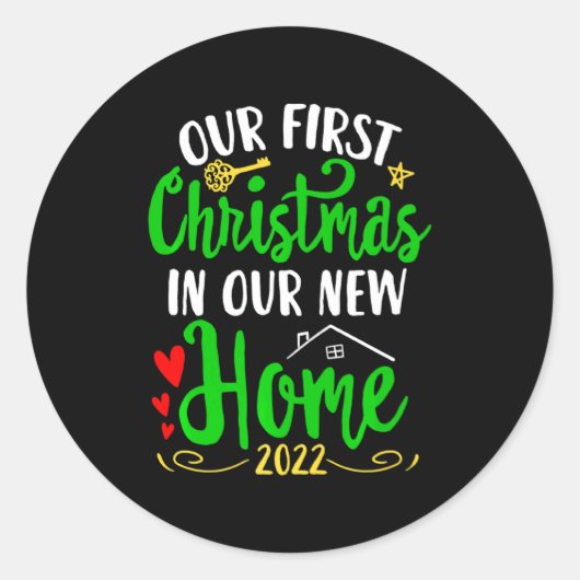 Christmas New Home Xmas Homeowner Our First Apartm Runder Aufkleber (Vorderseite)