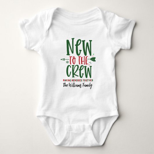 Christmas New To The Crew Custom First Christmas Baby Strampler (Vorderseite)