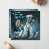 Christmas - New Year Card Mitteilungskarte (Vorderseite/Rückseite Beispiel)