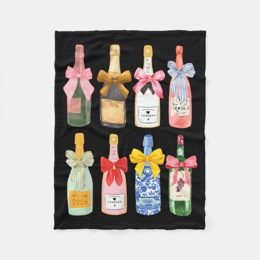 Christmas New Year Champagne Gl Coquette Bottle  Fleecedecke (Vorderseite)